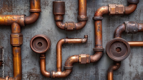 Intricate Plumbing: A Labyrinth of Copper Pipes