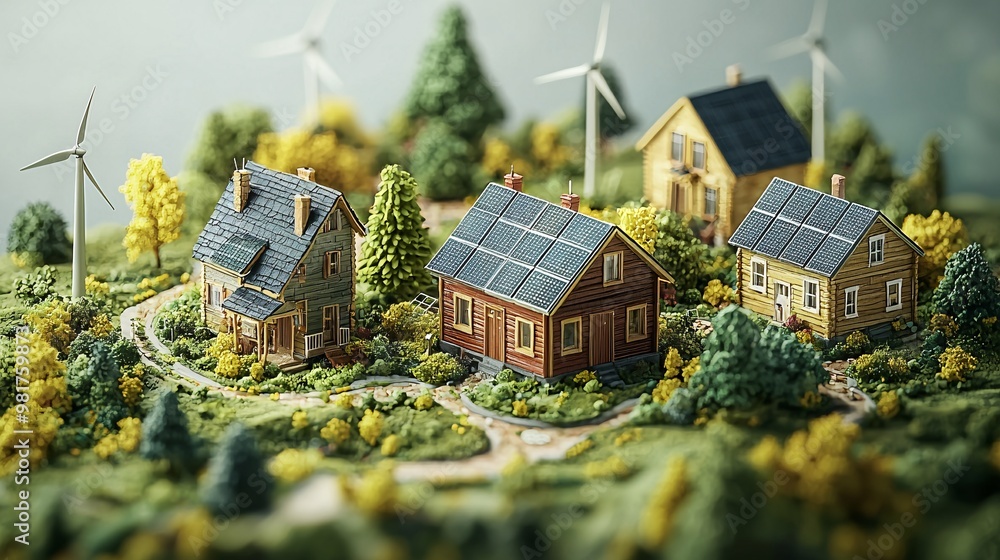 Create a vector infographic explaining the renewable energy cycle of