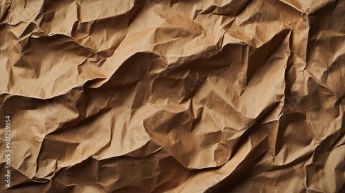 Wallpaper Mural Close-up of a textured crumpled brown paper background. Torontodigital.ca