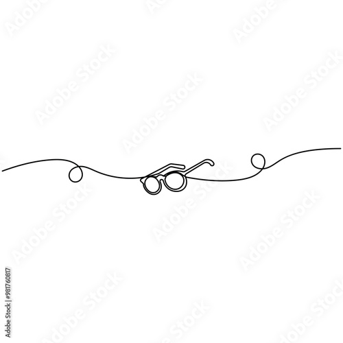 
Sun glass continuous one line drawing outline vector icon  illustration
