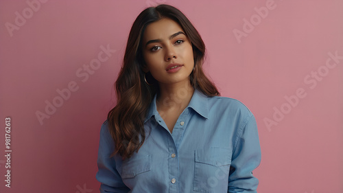 Close-Up Portrait of a Stylish Woman looking Towards the Camera