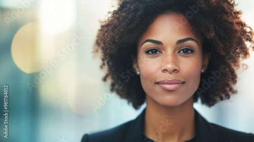 A confident businesswoman participates in an important meeting, displaying focus and determination in a contemporary office environment