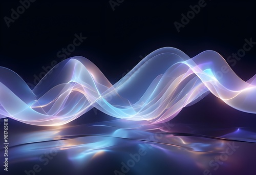 futuristic abstract wave background,holographic waves and energy patterns captures  photo