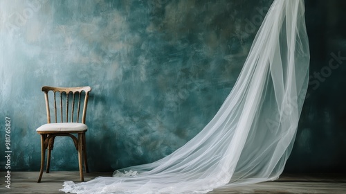 Ethereal Elegance: A Whimsical Wedding Veil and Chair