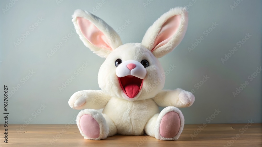 A massive, adorable rabbit with an astonishingly wide-open maw and disproportionately large ears, giving the impression A massive, adorable rabbit with an astonishingly wide-open maw and disproportionately large ears, giving the impression
