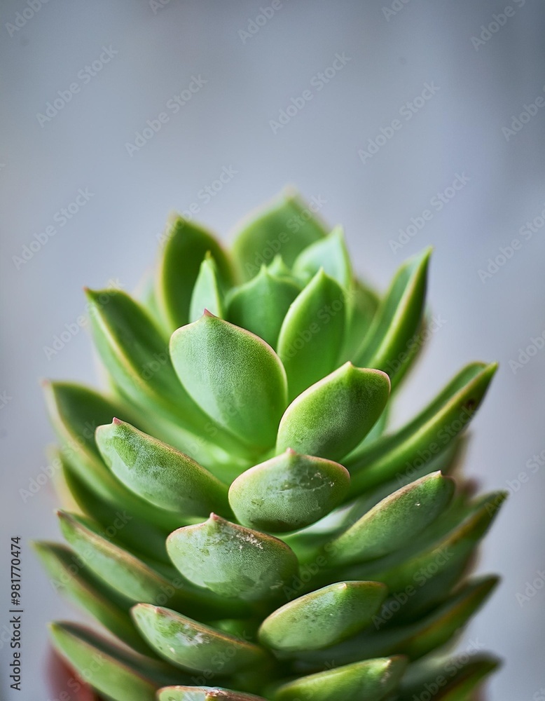 Isolated succulent plant with depth of field highlighting fleshy leaves and vibrant green color Isolated succulent plant with depth of field highlighting fleshy leaves and vibrant green color