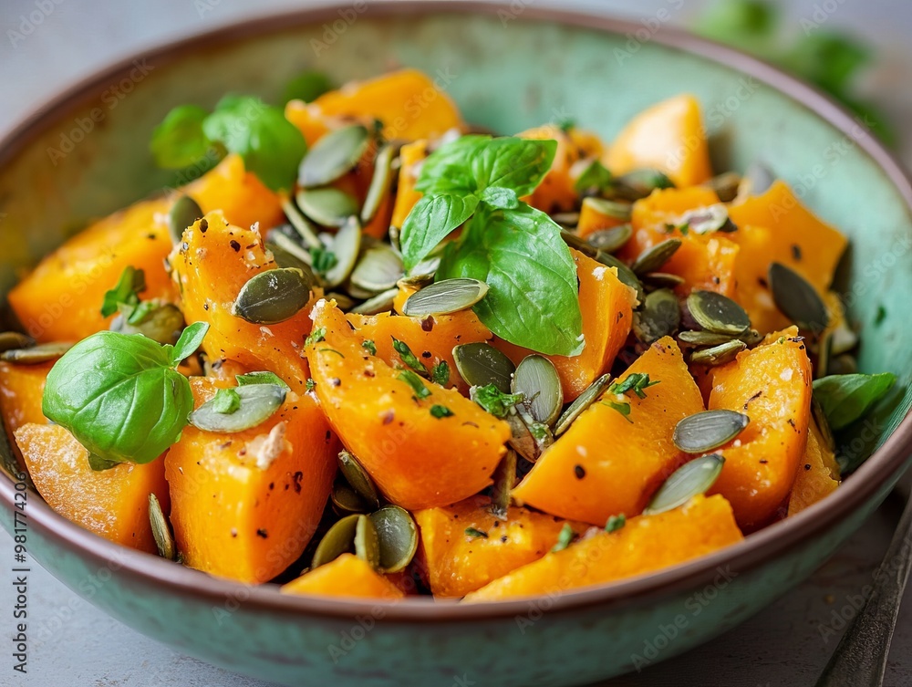 Vibrant Pumpkin Salad with Crunchy Pumpkin Seeds for Food Enthusiasts, Perfect for Healthy Eating, Creative Autumn Dishes, and Flavorful Vegetarian Meals to Delight Taste Buds Vibrant Pumpkin Salad with Crunchy Pumpkin Seeds for Food Enthusiasts, Perfect for Healthy Eating, Creative Autumn Dishes, and Flavorful Vegetarian Meals to Delight Taste Buds