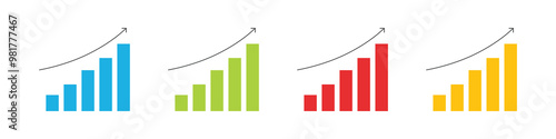 Bar Chart Graph Diagram Statistical Business Infographic Element Template. Simple set of related diagrams and graphs vector icons for your design.