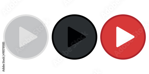 three kinds of stop and play buttons