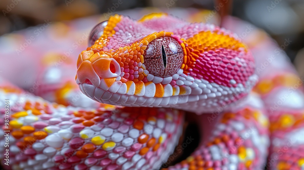 Fototapeta premium Close-Up of a Colorful Snake with Stunning Scales