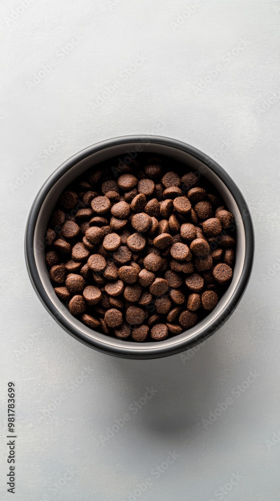 Bowl of dry dog food in top Bowl of dry dog food in top