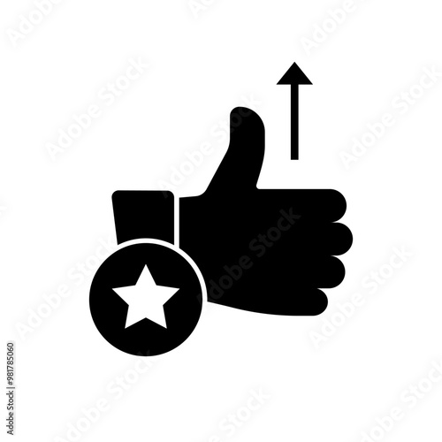 Popular Icon. Liked Many People, Thumb Up Symbol  - Vector. photo