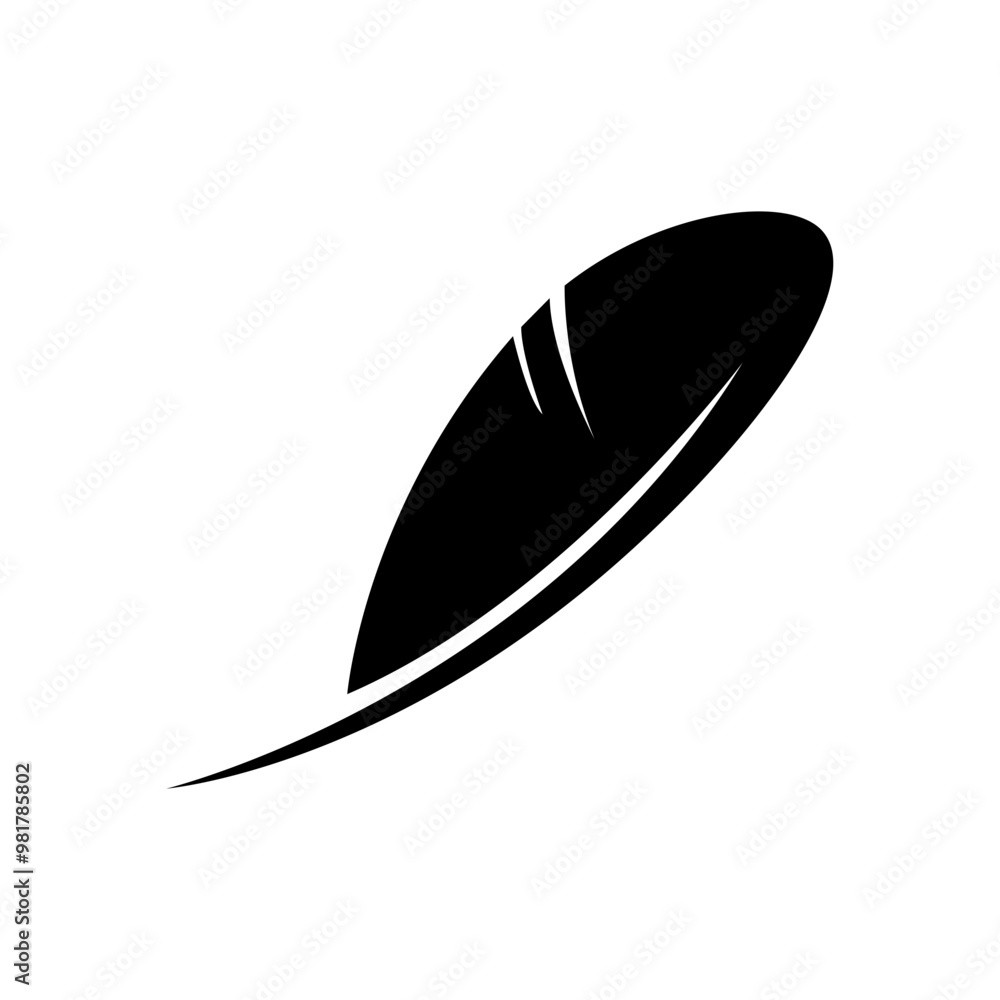 Feather Icon within Glyph Style. Fur Symbol. Feather Icon within Glyph Style. Fur Symbol.