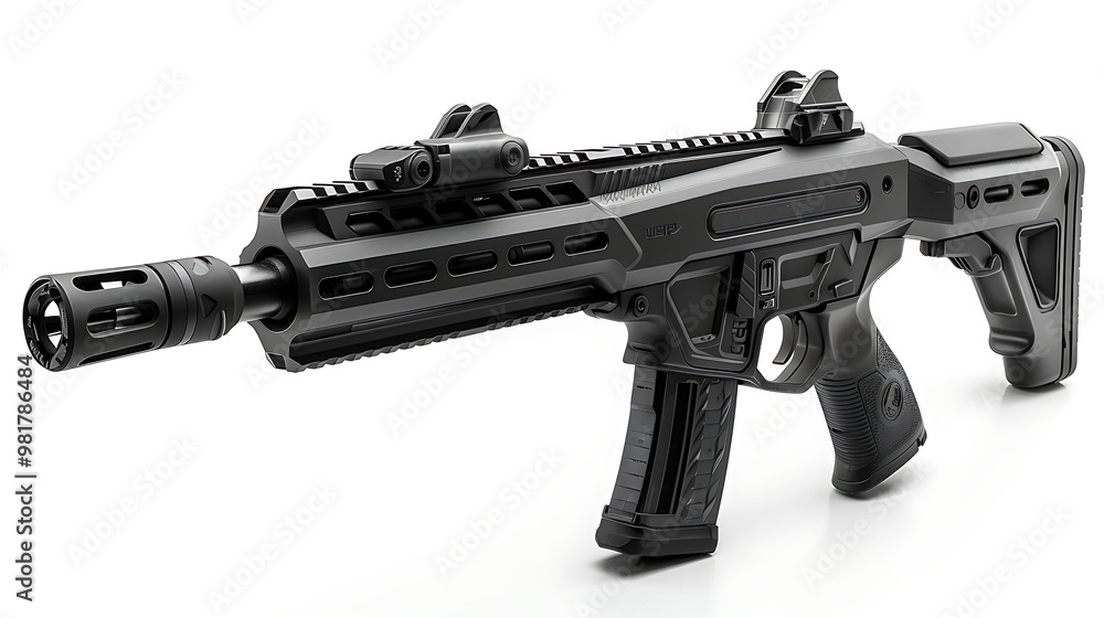 A gun on a wooden surface. A gun on a wooden surface.