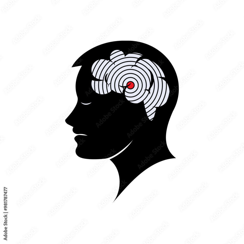 Headache Icon. Head Pain Stroke, Migraine Symbol - Vector. Headache Icon. Head Pain Stroke, Migraine Symbol - Vector.