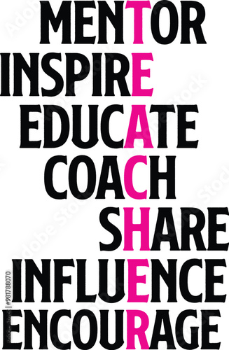 Mentor Inspire Educate Coach Share Influence Encourage