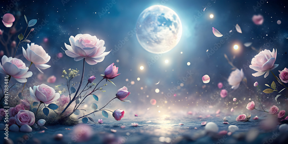 Ethereal floral dreamscape with delicate petals dancing in moonlight, dreamy, whimsical, ethereal, flowers, petals, vibrant Ethereal floral dreamscape with delicate petals dancing in moonlight, dreamy, whimsical, ethereal, flowers, petals, vibrant