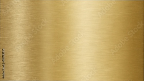 A gold metal plate featuring a sleek brushed finish, reflecting light with a subtle sheen and elegant texture.