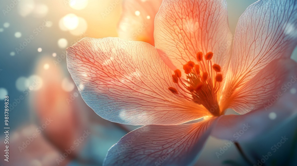 Close-up of Delicate Pink Flower Petals with Visible Veins Close-up of Delicate Pink Flower Petals with Visible Veins