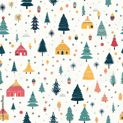 Christmas theme and Ornament tile Pattern