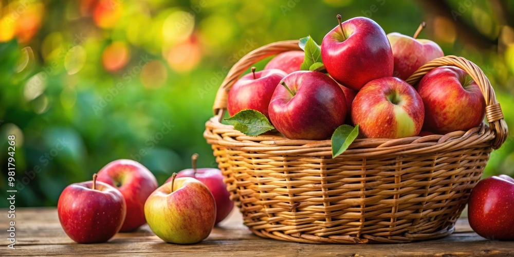 Basket full of fresh red apples, apples, fruit, basket, harvest, healthy, organic, ripe, juicy, autumn, snack, farm, market Basket full of fresh red apples, apples, fruit, basket, harvest, healthy, organic, ripe, juicy, autumn, snack, farm, market