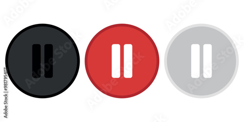 three kinds of stop and play buttons