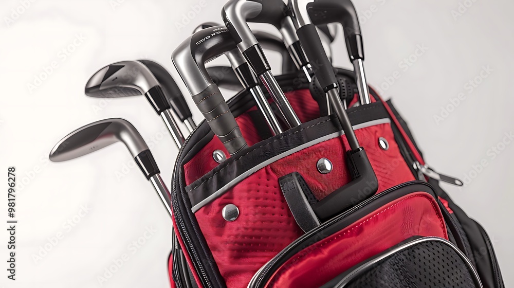 set of golf clubs isolated on white background set of golf clubs isolated on white background