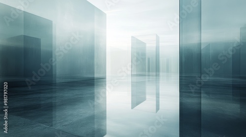 Wallpaper Mural Abstract Reflection of Glass Walls in a Modern Interior Torontodigital.ca