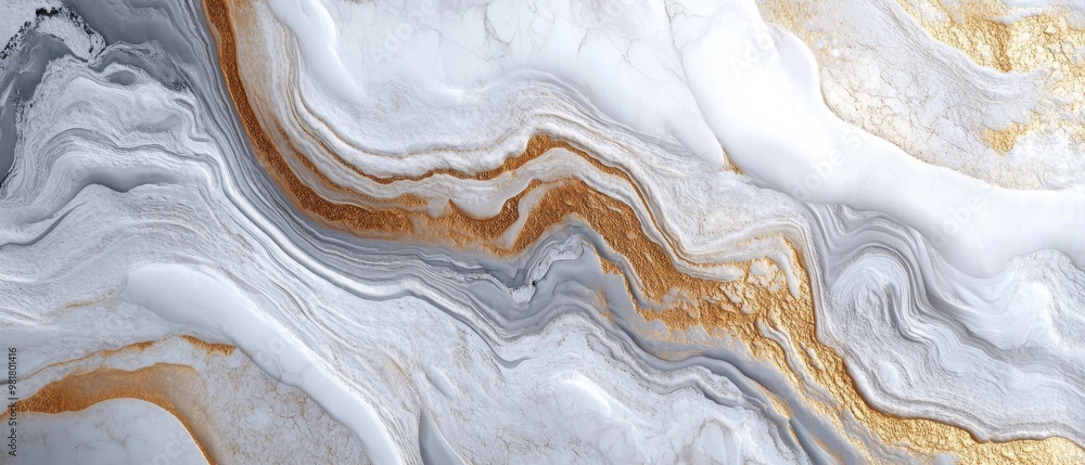 3D wallpaper, white and gold abstract shapes, organic stone carvings, marble texture, golden veins, stone background 3D wallpaper, white and gold abstract shapes, organic stone carvings, marble texture, golden veins, stone background