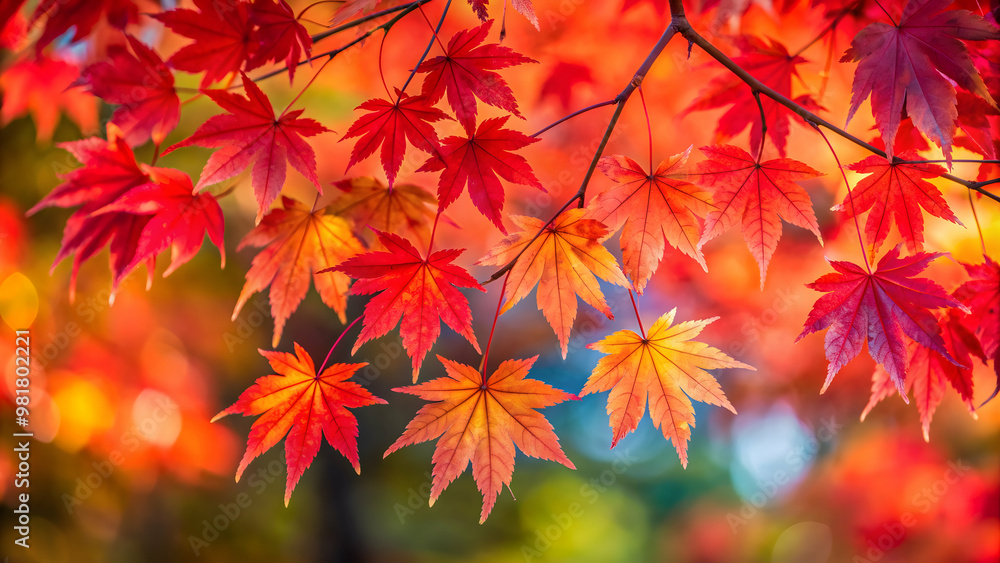 Vibrant red maple leaves close up on a tree branch, autumn, fall, nature, foliage, vibrant, red, leaves, tree, close-up Vibrant red maple leaves close up on a tree branch, autumn, fall, nature, foliage, vibrant, red, leaves, tree, close-up