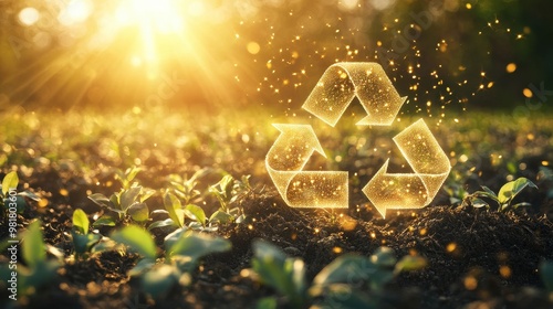 Sustainable Future: Recycling Symbol in Nature's Embrace