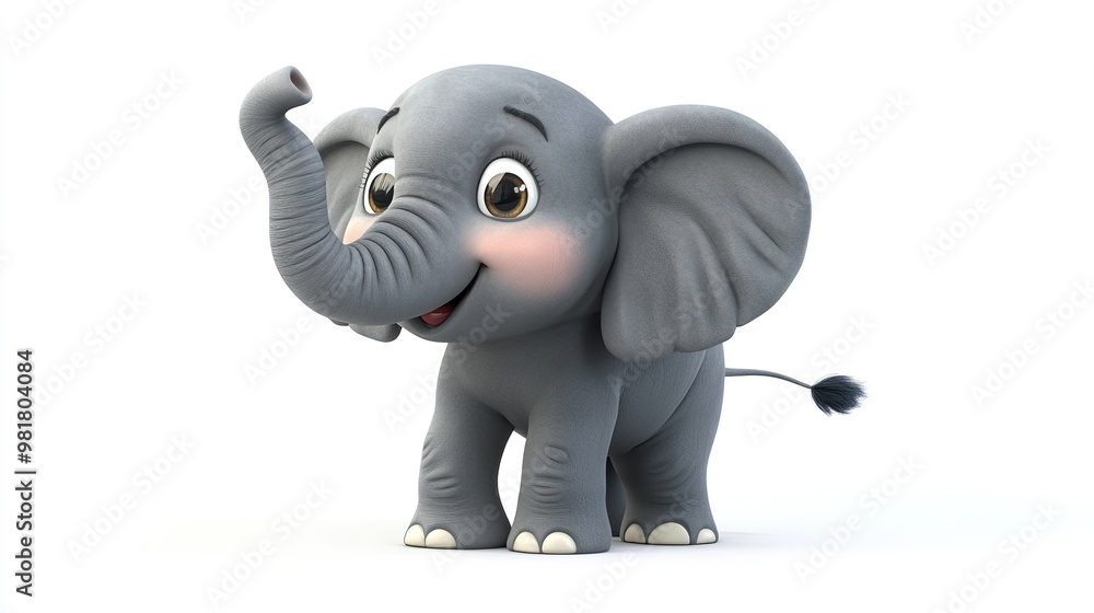 cartoon elephant with large