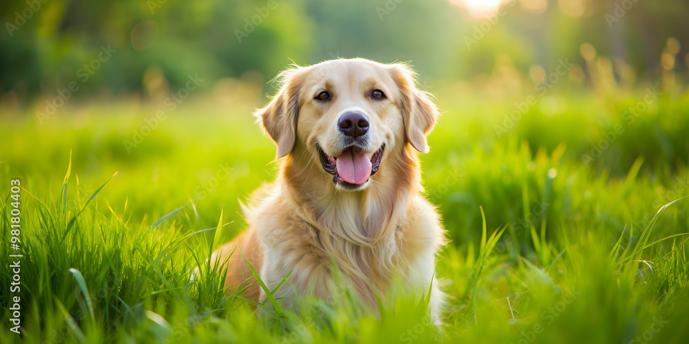 Adorable Golden Retriever playing in lush green grass field, dog, pet, animal, cute, happy, joyful, playing, outdoor, grass Adorable Golden Retriever playing in lush green grass field, dog, pet, animal, cute, happy, joyful, playing, outdoor, grass
