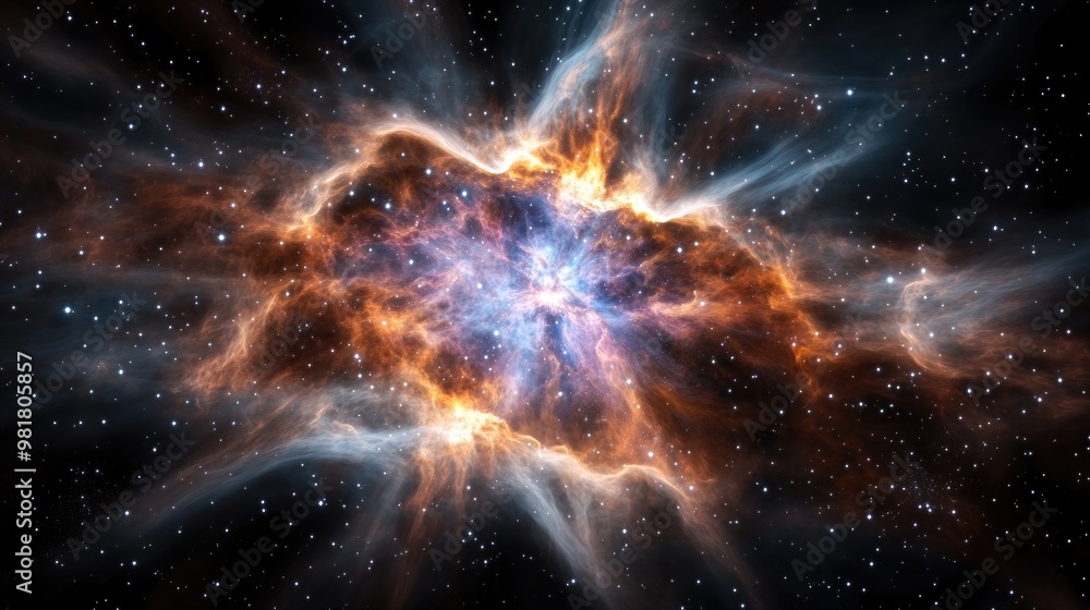 A stunning cosmic explosion in deep space, radiating vibrant colors and dynamic energy, illustrating the beauty of the universe. A stunning cosmic explosion in deep space, radiating vibrant colors and dynamic energy, illustrating the beauty of the universe.