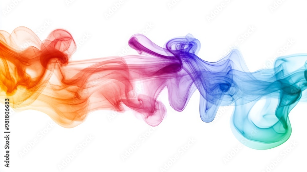 A blend of colorful smoke and rainbow ink splashes creates a vibrant background, isolated on white. A blend of colorful smoke and rainbow ink splashes creates a vibrant background, isolated on white.