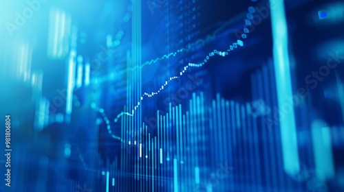 Wallpaper Mural "Close-up of digital stock market screen showing dividend stock graph with green upward trend line,symbolizing financial growth and investment success Torontodigital.ca