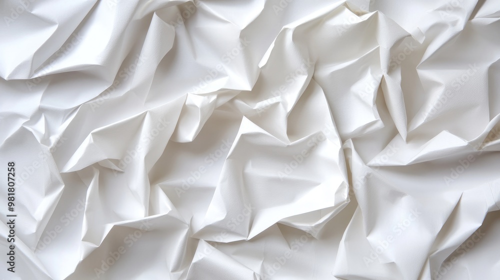 A close-up of crinkled white paper, showcasing intricate folds and textures, creating a dynamic and visually interesting surface. A close-up of crinkled white paper, showcasing intricate folds and textures, creating a dynamic and visually interesting surface.