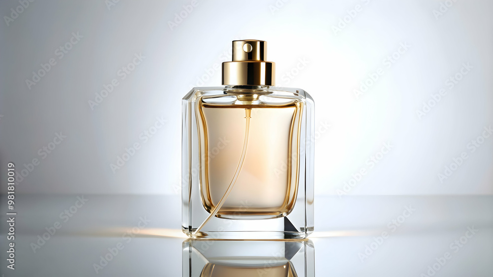 Elegant bottle of perfume on a white background, fragrance, beauty, luxury, scent, glass, cosmetic, fashion, elegance, aroma Elegant bottle of perfume on a white background, fragrance, beauty, luxury, scent, glass, cosmetic, fashion, elegance, aroma