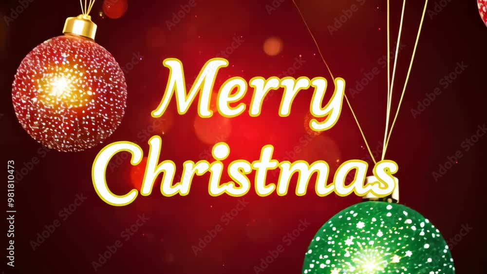 A vibrant green Christmas ornament with sparkling patterns hangs against a rich red background. A vibrant green Christmas ornament with sparkling patterns hangs against a rich red background.