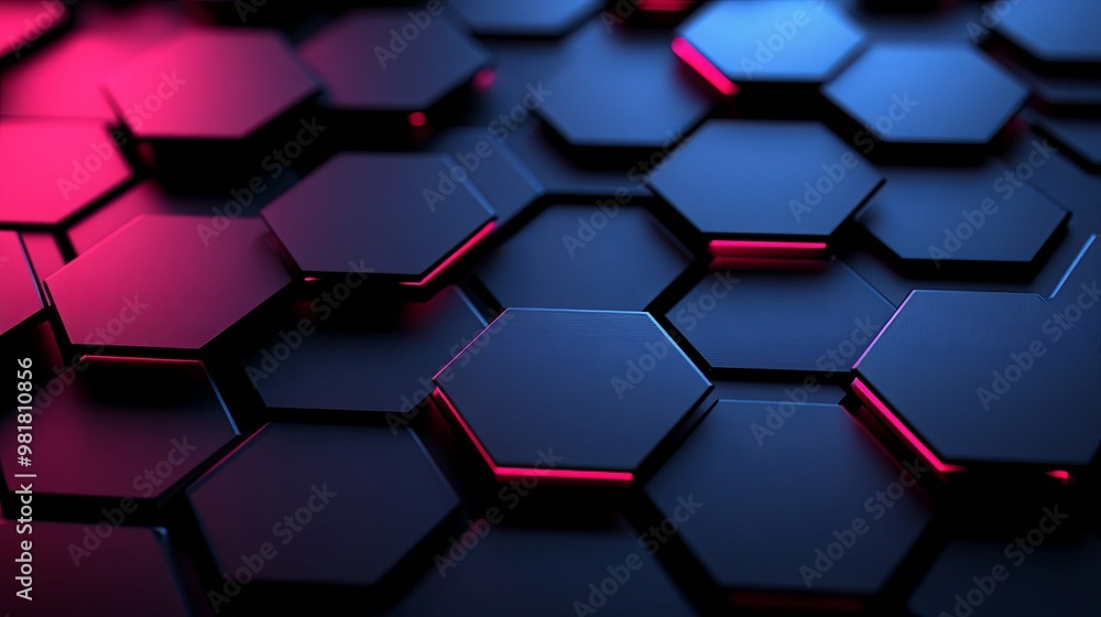 Abstract Hexagon Pattern with Glowing Edges Abstract Hexagon Pattern with Glowing Edges