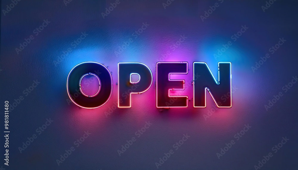 Open Neon Sign Illuminated for Business Open Neon Sign Illuminated for Business