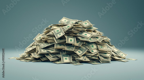 A large pile of money isola...