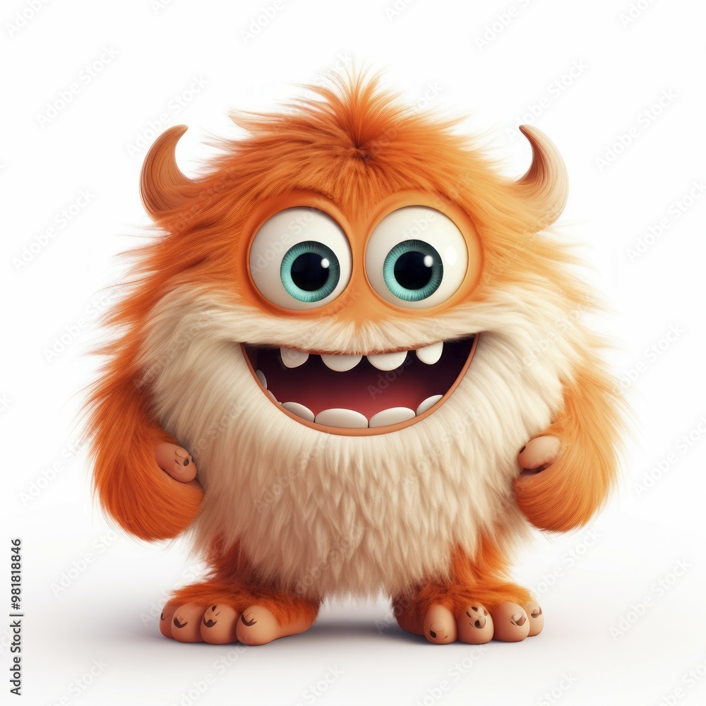 Cute monster and demon on white background Created with Generative AI technology. Cute monster and demon on white background Created with Generative AI technology.