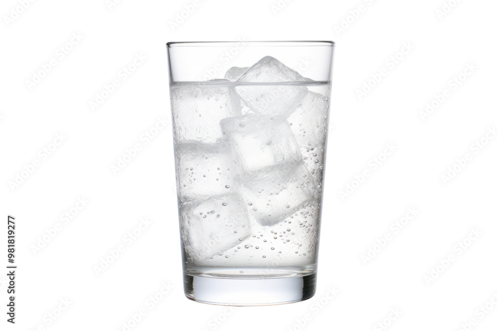 A half-filled water glass with droplets of condensation on the outside surface, showing a refreshing cold drink isolated on white background A half-filled water glass with droplets of condensation on the outside surface, showing a refreshing cold drink isolated on white background
