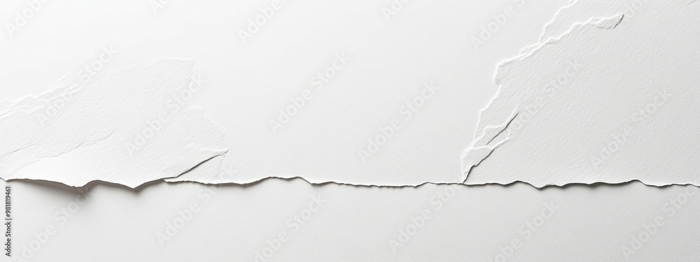 White Paper With a Horizontal Tear White Paper With a Horizontal Tear