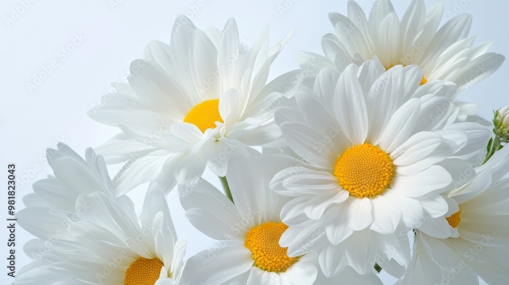 A close-up image of Shasta daisies with pure white petals, symbolizing purity, innocence, new beginnings, happiness, and peace. A close-up image of Shasta daisies with pure white petals, symbolizing purity, innocence, new beginnings, happiness, and peace.