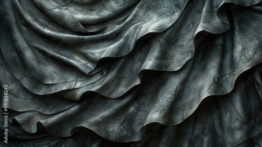 Abstract Fabric Texture: Dark Drapes and Folds Abstract Fabric Texture: Dark Drapes and Folds