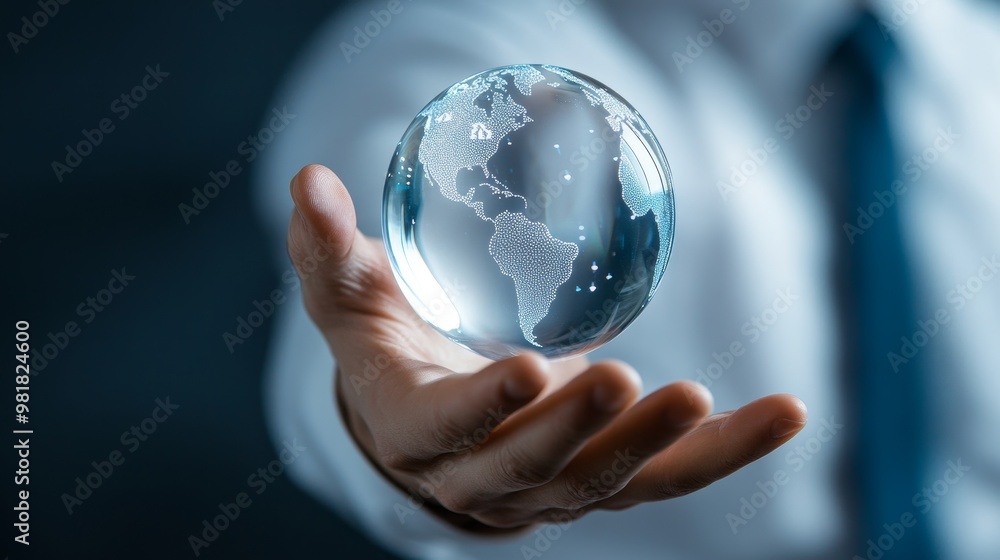 A hand cradles a glowing glass globe, symbolizing the transformative power of digital technology in shaping the global landscape, connecting people, and driving innovation. A hand cradles a glowing glass globe, symbolizing the transformative power of digital technology in shaping the global landscape, connecting people, and driving innovation.