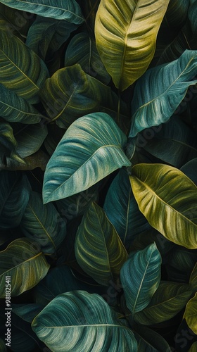 Wallpaper Mural Close-up of lush green tropical leaves Torontodigital.ca