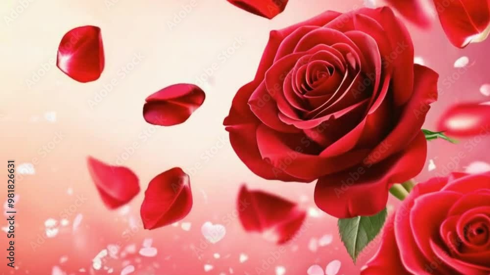 custom made wallpaper toronto digitalRomantic Rose Petals. Red Roses With Floral Background for Special Occasions